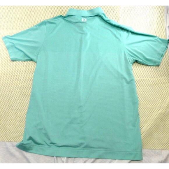 FootJoy Mens Mint Green Polo Shirt L 88% Polyester 12% Spandex Acushnet Company - Picture 5 of 7